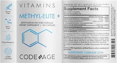 Photo of the Codeage Methyl-Elite + label