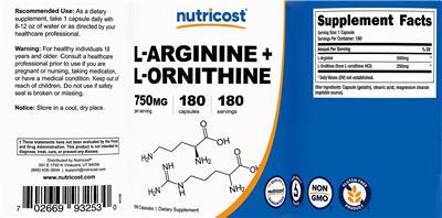 L-Arginine + L-Ornithine 750 mg