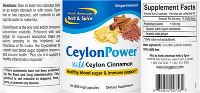 Product label for CeylonPower
