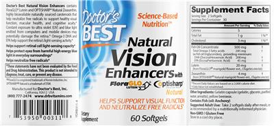 Photo of the Doctor's Best Natural Vision Enhancers label