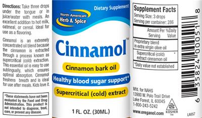 Photo of the North American Herb & Spice Cinnamol label