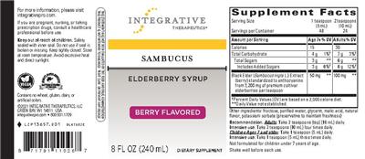 Photo of the Integrative Therapeutics Sambucus Berry Flavored label