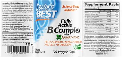 Photo of the Doctor's Best Fully Active B Complex label
