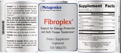 Photo of the Metagenics Fibroplex label