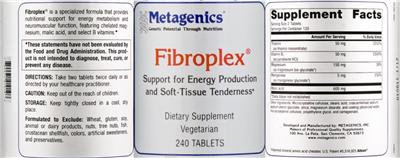 Photo of the Metagenics Fibroplex label