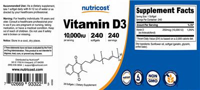 Vitamin D3 10,000 IU
