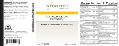 Photo of the Integrative Therapeutics Detoxication Factors label