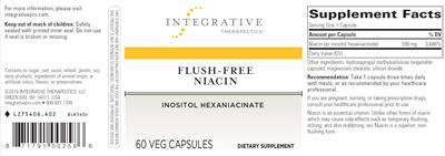Photo of the Integrative Therapeutics Flush-Free Niacin label