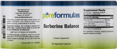 Photo of the PureFormulas Berberine Balance label