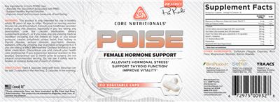 Photo of the Core Nutritionals POISE label