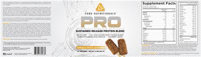 Photo of the Core Nutritionals PRO Vanilla Toffee Gaintime label