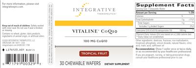 Photo of the Integrative Therapeutics Vitaline CoQ10 100 mg Tropical Fruit label