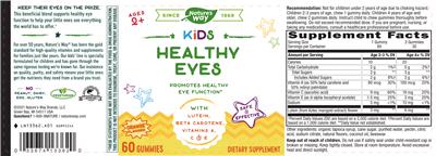 Photo of the Nature's Way Kids Healthy Eyes Orange Flavored label