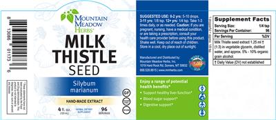 Photo of the Mountain Meadow Herbs Milk Thistle Seed label