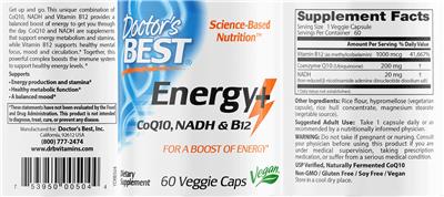 Photo of the Doctor's Best Energy+ label