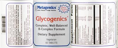 Photo of the Metagenics Glycogenics label