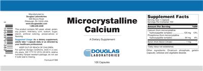 Photo of the Douglas Laboratories Microcrystalline Calcium label