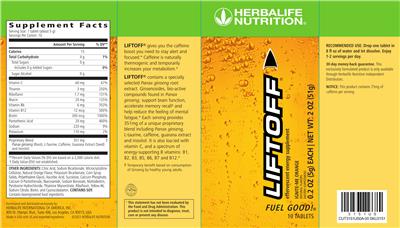 Photo of the Herbalife Nutrition Liftoff Ignite-Me Orange label