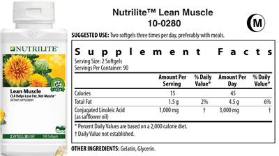 Photo of the Nutrilite Lean Muscle label