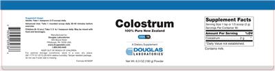Photo of the Douglas Laboratories Colostrum label