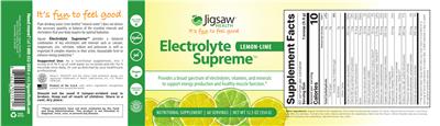 Photo of the Jigsaw Health Electrolyte Supreme Lemon-Lime label