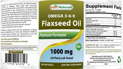 Omega 3-6-9 Flaxseed Oil 1000 mg