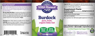 Photo of the Oregon's Wild Harvest Burdock label