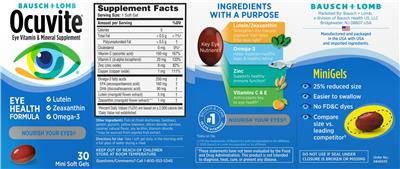 Photo of the Bausch & Lomb Ocuvite Eye Health Formula label
