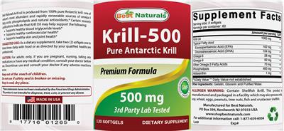 Photo of the Best Naturals Krill-500 500 mg label