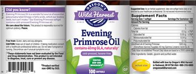 Photo of the Oregon's Wild Harvest Evening Primrose Oil label