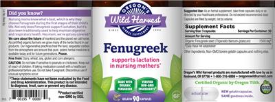 Photo of the Oregon's Wild Harvest Fenugreek label