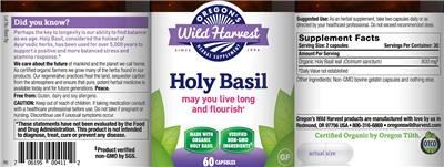 Photo of the Oregon's Wild Harvest Holy Basil label