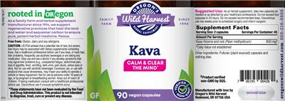 Photo of the Oregon's Wild Harvest Kava label