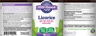 Photo of the Oregon's Wild Harvest Licorice label