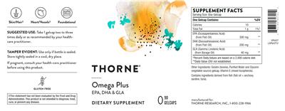 Photo of the Thorne Omega Plus label