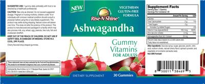 Photo of the Rise-N-Shine Ashwagandha Gummies label