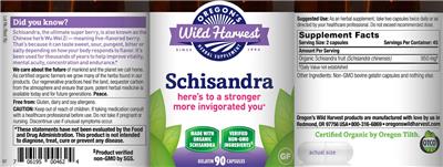 Product label for Schisandra