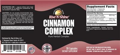 Photo of the Rise-N-Shine Cinnamon Complex label