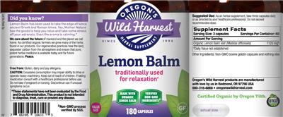Photo of the Oregon's Wild Harvest Lemon Balm label