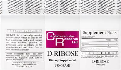 Photo of the Cardiovascular Research D-Ribose label