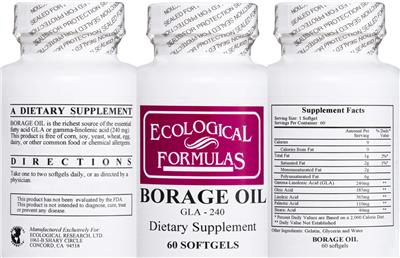 Photo of the Ecological Formulas Borage Oil GLA - 240 label