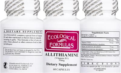 Photo of the Ecological Formulas Allithiamine 50 mg label