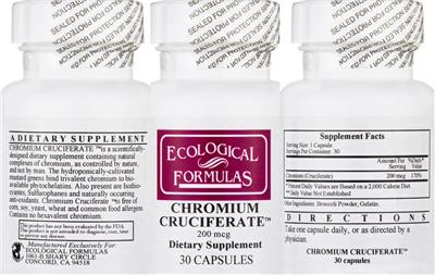 Photo of the Ecological Formulas Chromium Cruciferate 200 mcg label