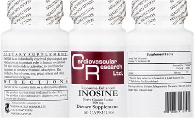Photo of the Cardiovascular Research Inosine 500 mg label