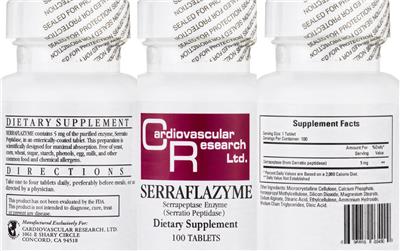 Photo of the Cardiovascular Research Serraflazyme label
