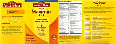 Photo of the Nature Made Daily Maximin Pack label
