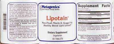 Photo of the Metagenics Lipotain label