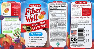 Photo of the vitafusion Fiber Well Sugar free Gummies label