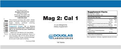 Photo of the Douglas Laboratories Mag 2: Cal 1 label
