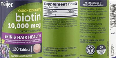 Biotin 10,000 mcg Grape Flavor